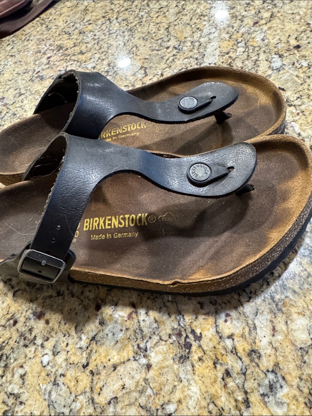 Black Leather birks Sandals - Picture 6 of 9